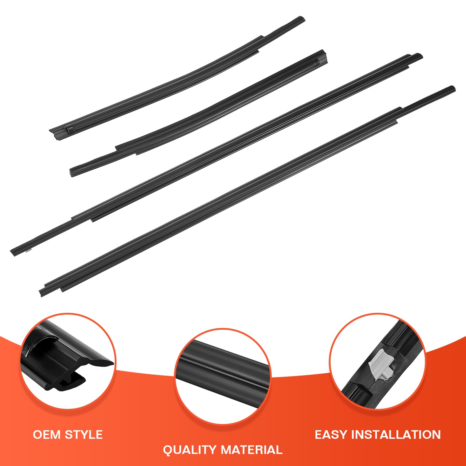 ACLONG Weatherstrip Window Seal Car Window Moulding Trim Sweep Felt Seal Kit Fit for Toyota Tundra Double Cab 2007-2019 68160-0C