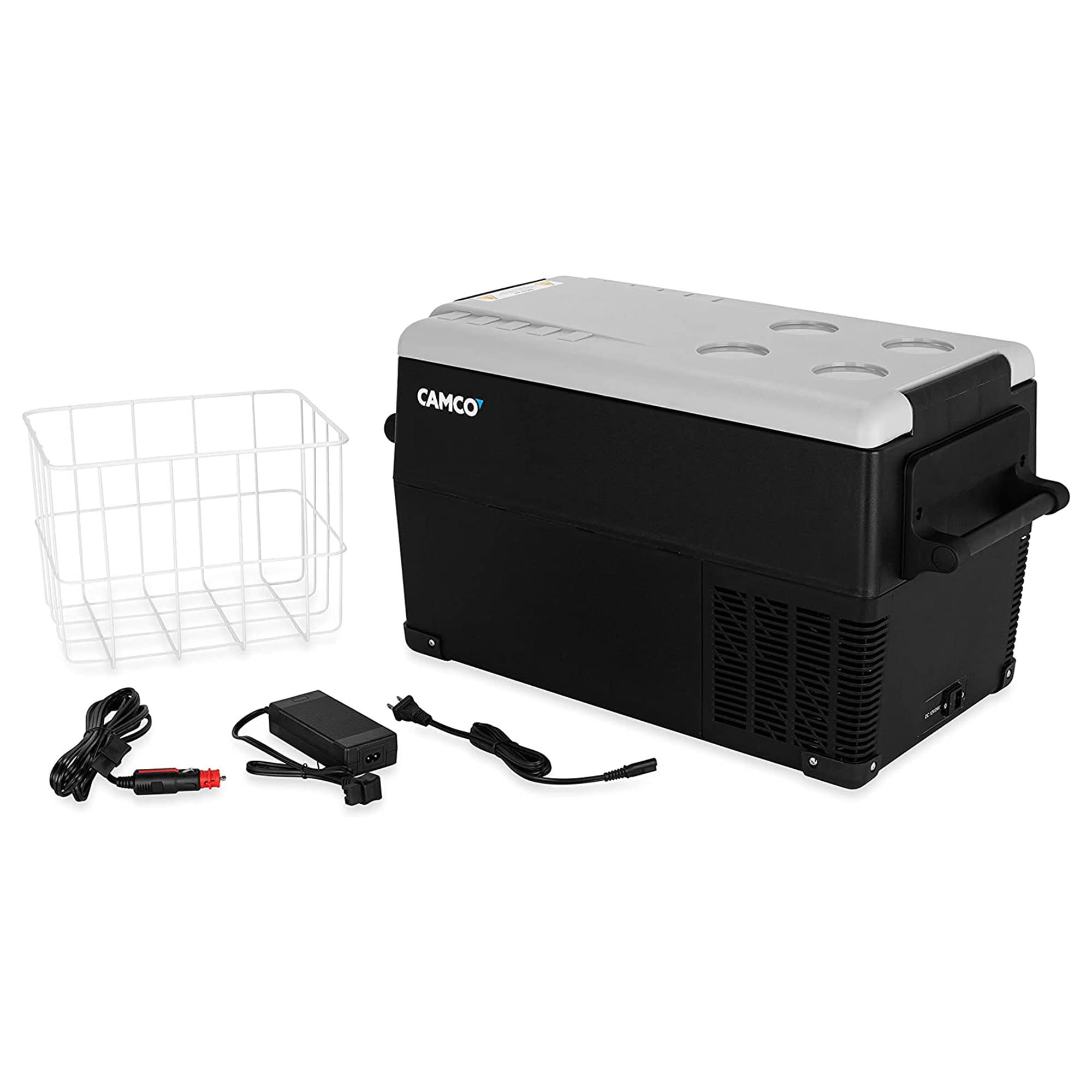 Camco 51514 Cam-350 Portable Refrigerator, Ac 110V/Dc 12V Compact Fridge/Freezer, 35-Liter - Keeps Food And Drinks Cold While On-The-Go - Ideal For Road Trips, Rving, Camping, Boating And Tailgating