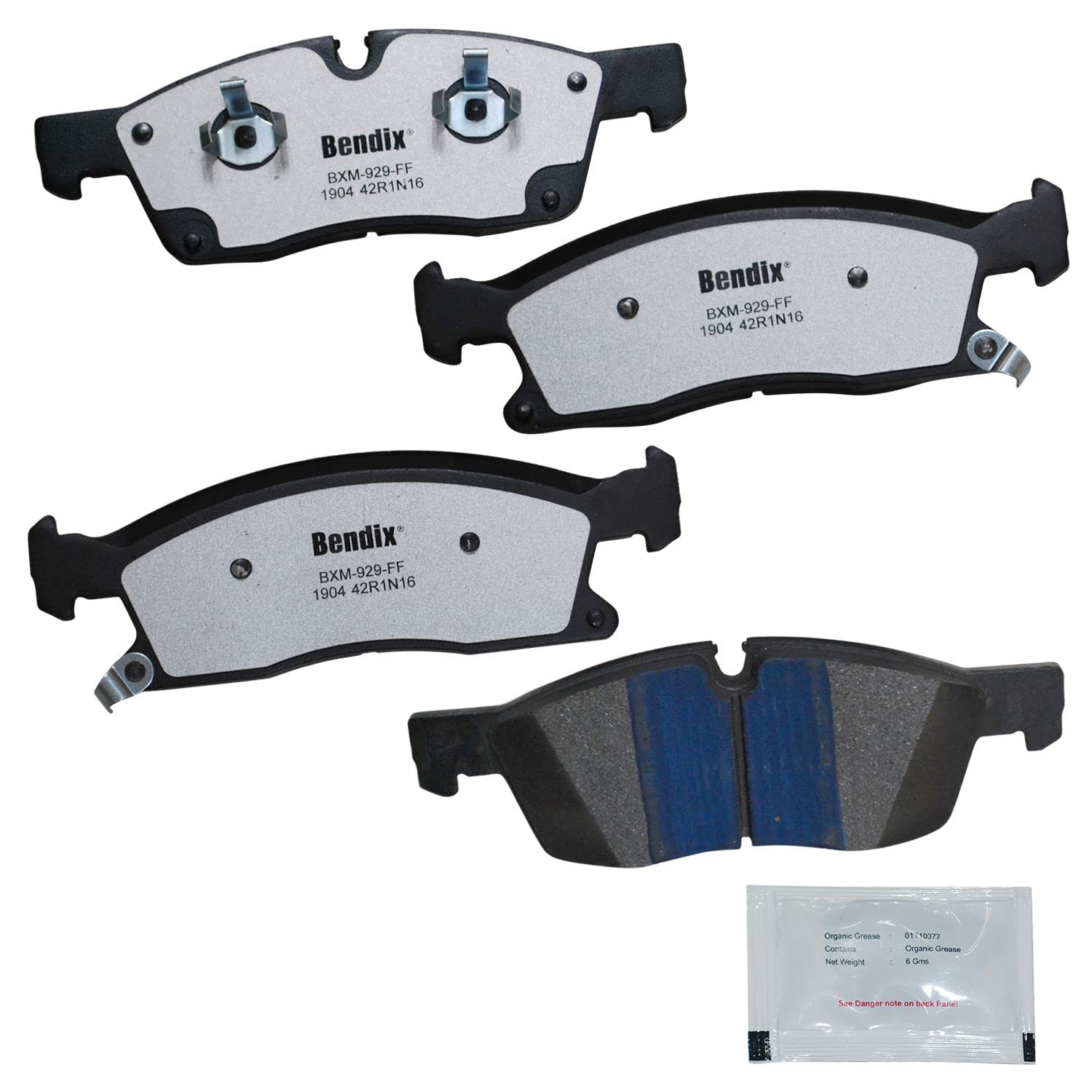 Bendix Fleet Metlok Mkd1904Fm Semi-Metallic Front Brake Pads For Dodge Durango 2019-2016, Durango 2024-2022, Jeep Grand Cherokee