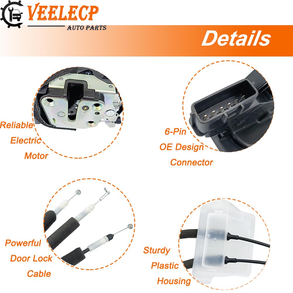 Veelecp Door Lock Latch Actuator Front Left Side Compatible For 2007-2015 G25 G35 G37 Q40 Sedan Front Driver Lh Side 80501-Jk600