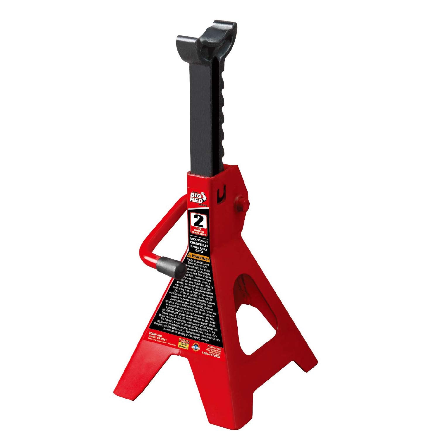 BIG RED T42012 Torin Steel Jack Stand: 2 Ton (4,000 lb) Capacity, Red, Single Jack