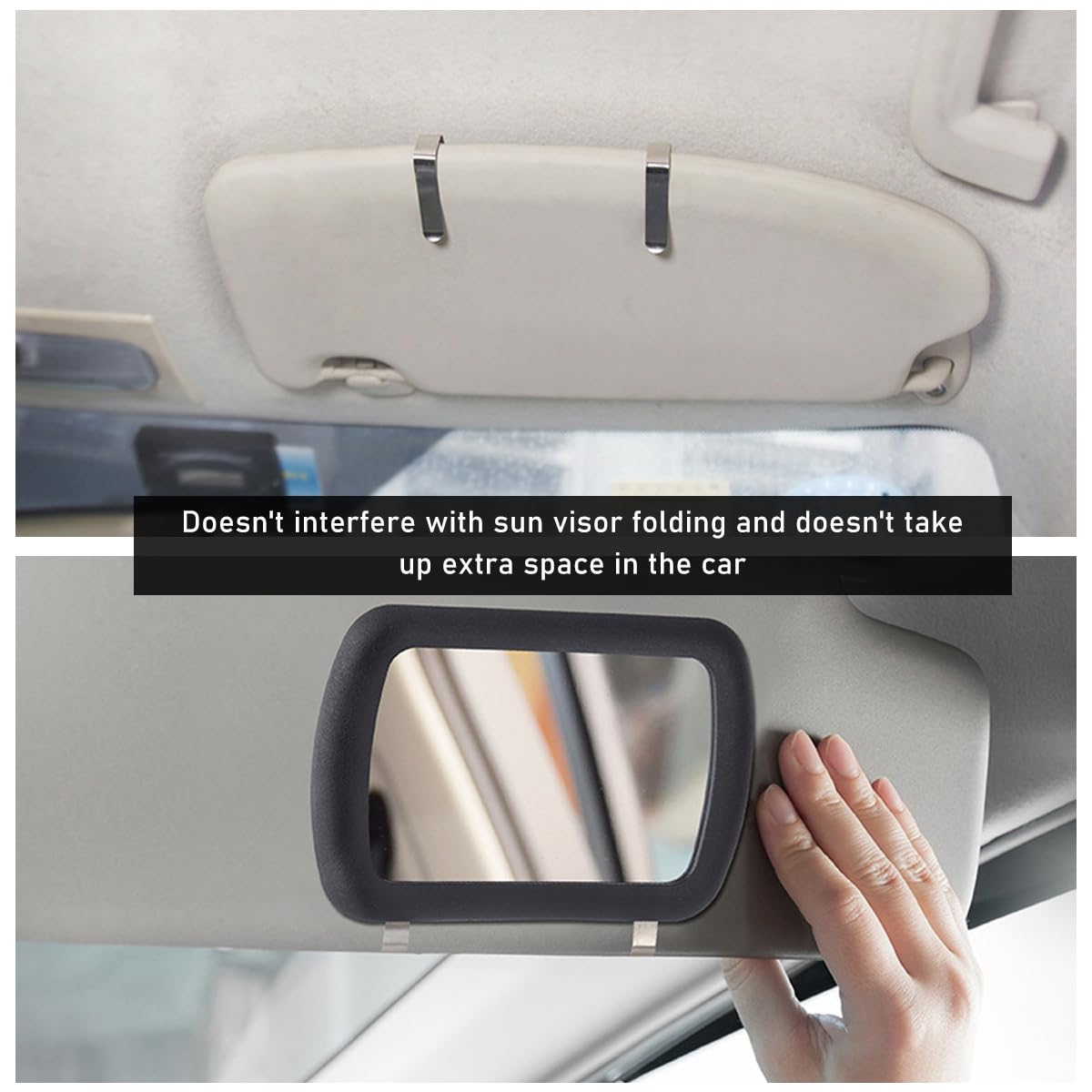povtii Car Sun Visor Vanity Mirror, Clip-on Automotive Makeup Sun-Shading Mirror, Universal Vehicle Sun Visor Cosmetic Vanity Mi
