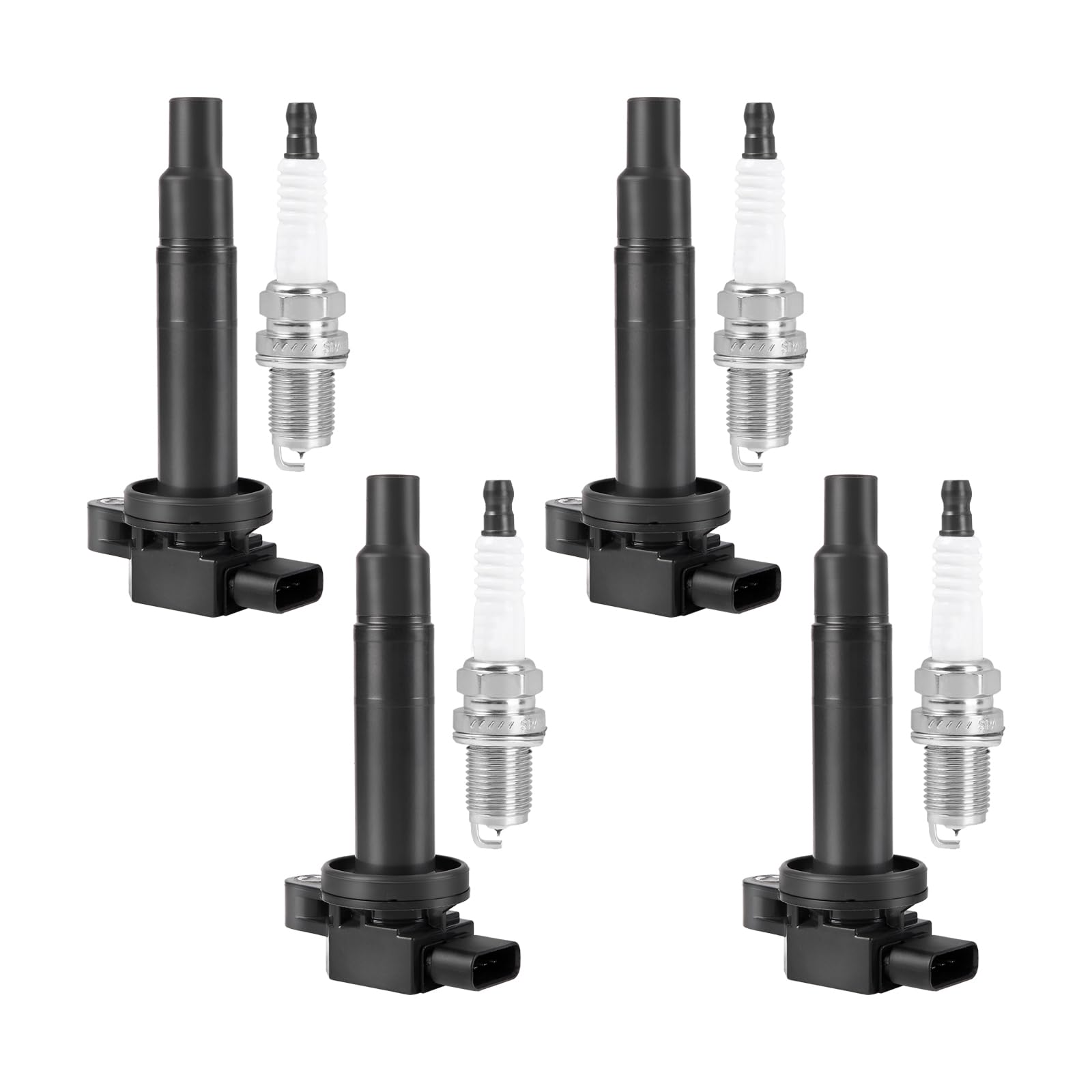 ITOM Ignition Coil Pack and Spark Plugs UF316 Compatible with Toyota 2000-2005 Echo 2001-2009 Prius 2006-2014 Yaris, for Scion X