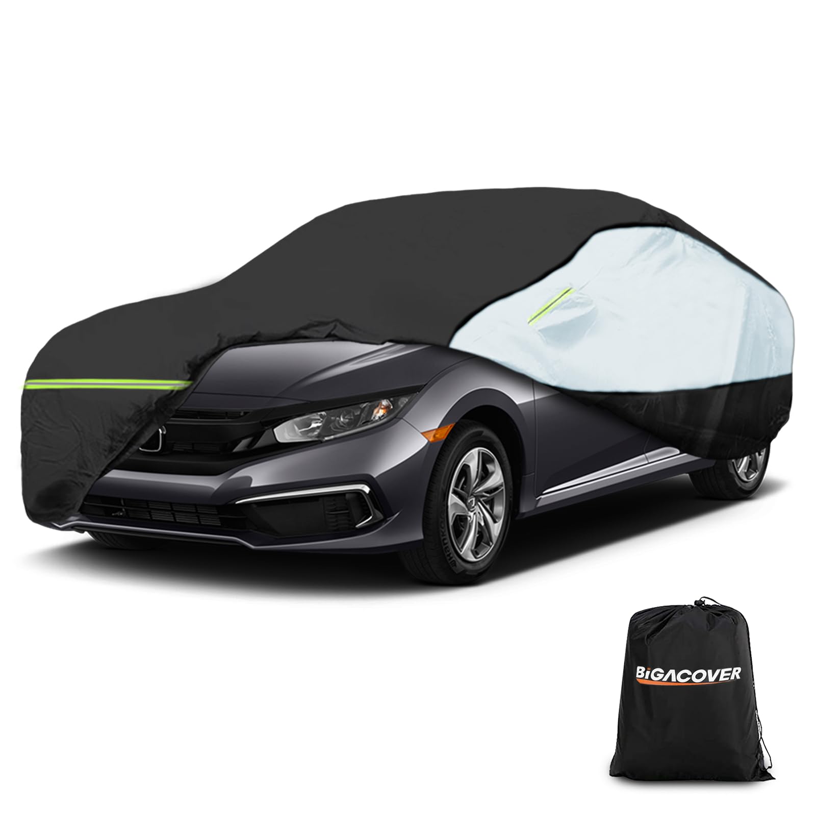 Universal Sedan Car Cover Fit forToyota Corolla, Honda Civic, Nissan Sentra, Ford Focus, Chevy Cruze,Waterproof All Weather Anti