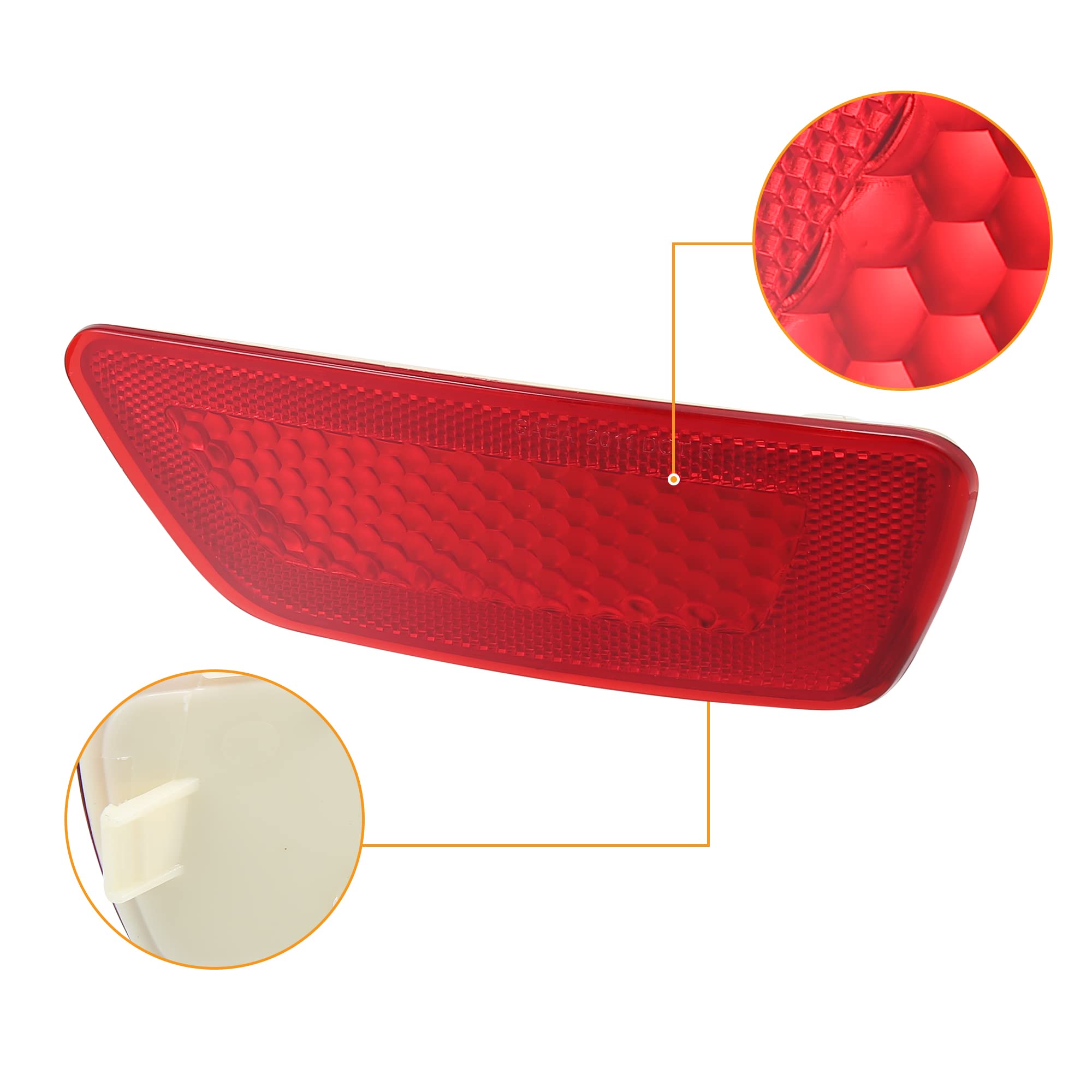 X Autohaux Pair Rear Bumper Reflector Side Marker 57010720A 57010721Ac For Jeep Grand Cherokee 2011-2020 Compass 2011-2016 For D