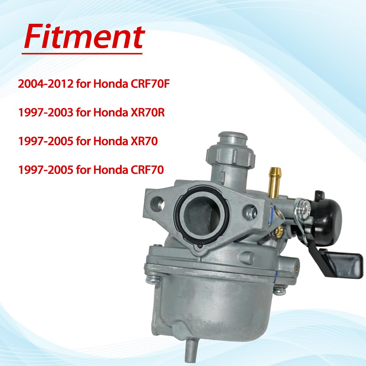 JDLLONG XR70 CRF70 Carburetor for Honda XR70R 1997-2003 for CRF70 XR70 1997-2005 for CRF70F 2004-2012 16100-GCF-672 With Air Fil