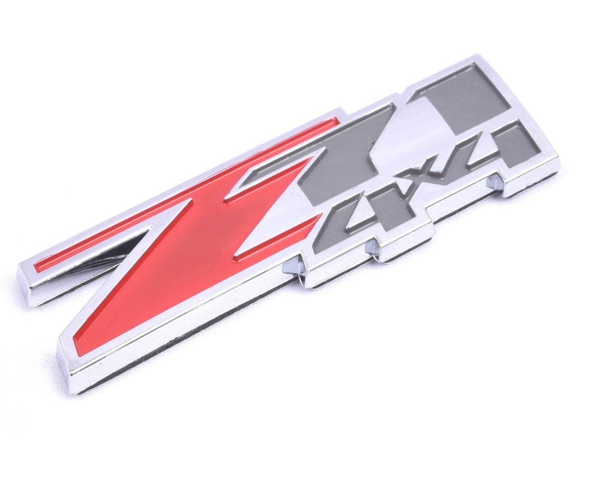 Aimoll 2pcs Z71 4x4 Emblems Badges, 3D ABS Decal Emblems for Chevy GMC Silverado (Chrome Red)