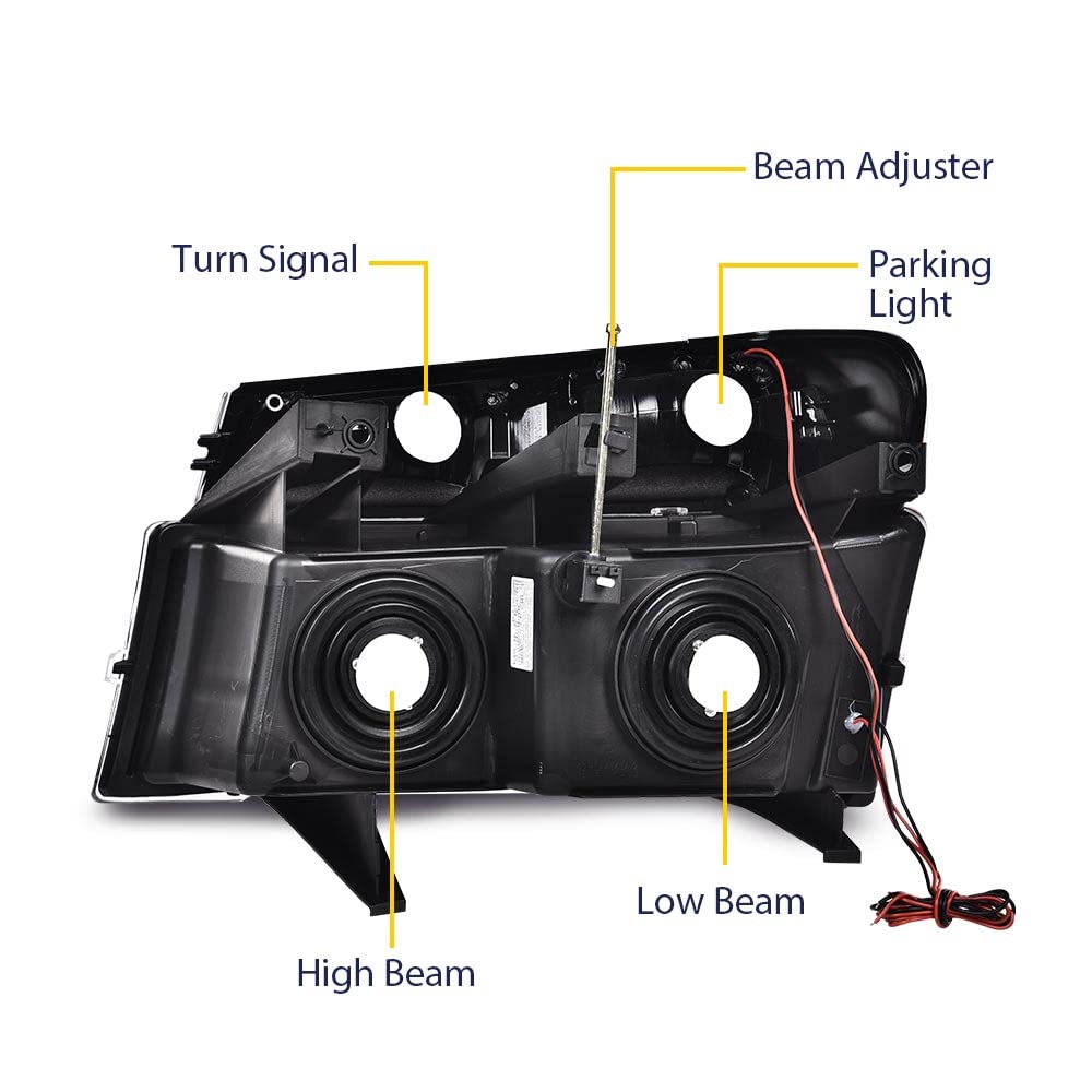 Cheda Headlights Assembly Bumper Lights Compatible With 2004 2005 2006 2007 2008 2009 2010 2011 2012 Gmc Canyon/Chevy Colorado(T