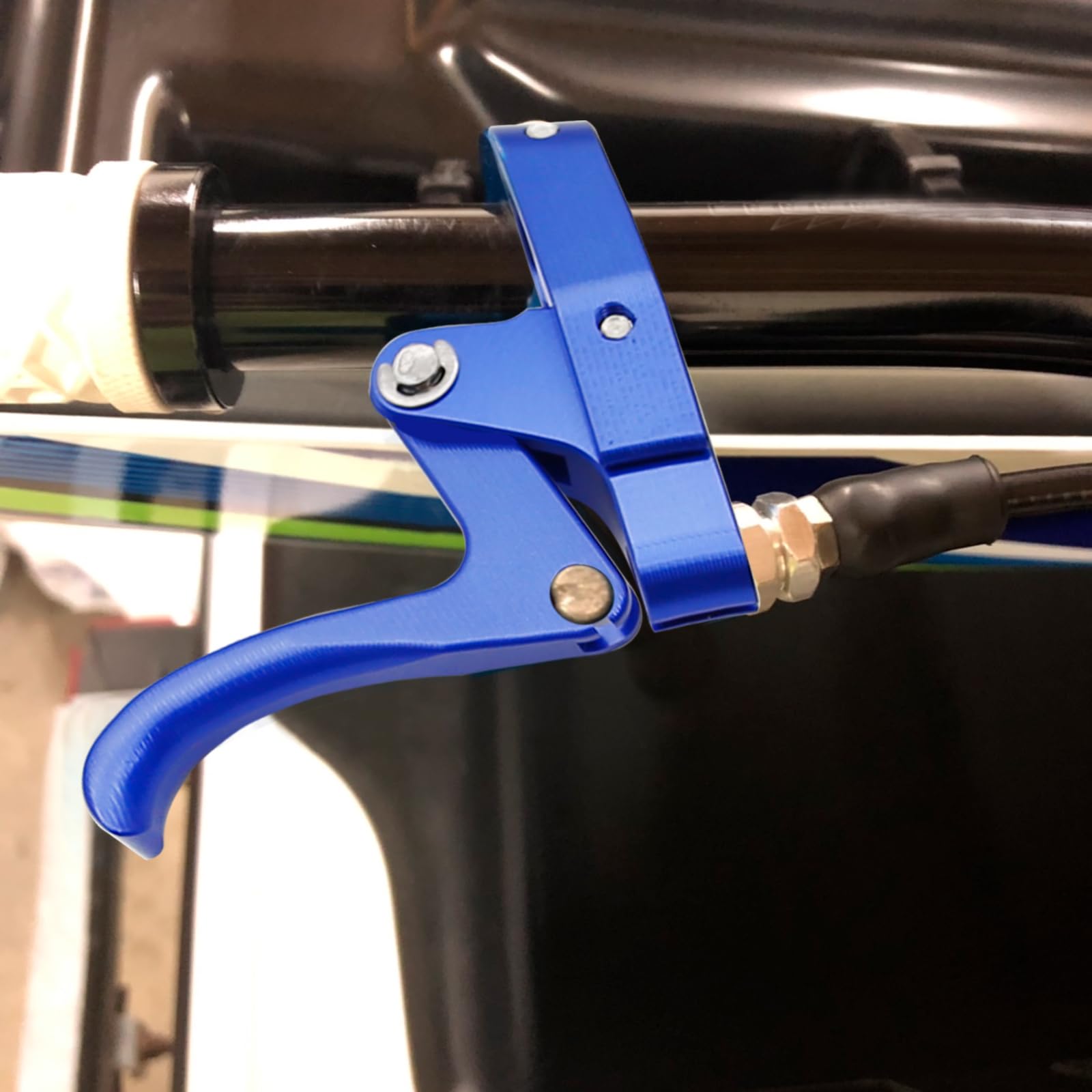Aynaxcol CNC Finger Throttle Clutch Lever 7/8'' Handlebar Motorcycle Replacement for Wave Runner (Blue)