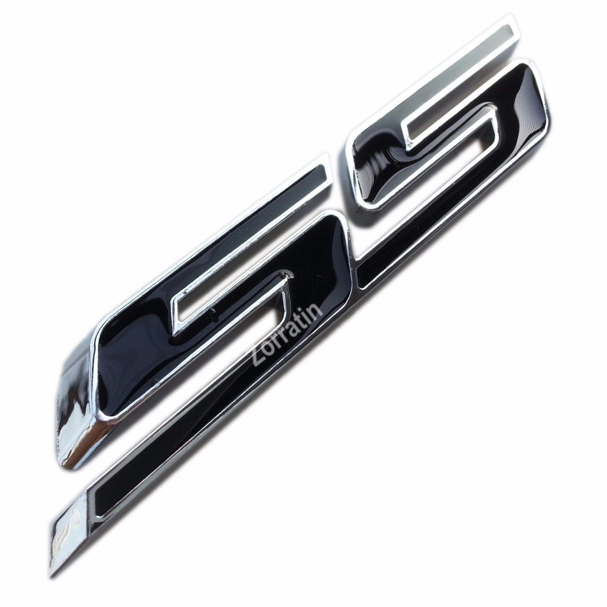 Zorratin Slant Ss Grill Side Trunk Emblem Badge Decal With Adhesive For Chevy Impala Cobalt Camaro 2010-2015 [Black Letter With