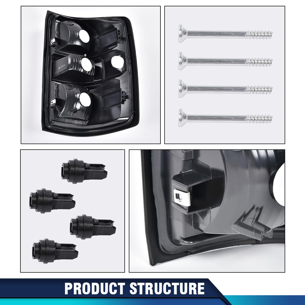 Pit66 Smoke Lens Tail Lights Compatible With Gmc Sierra 1500 2500 Hd 3500 Hd 2014 2015 2016 2017 2018 2019 Drive & Passenger Sid