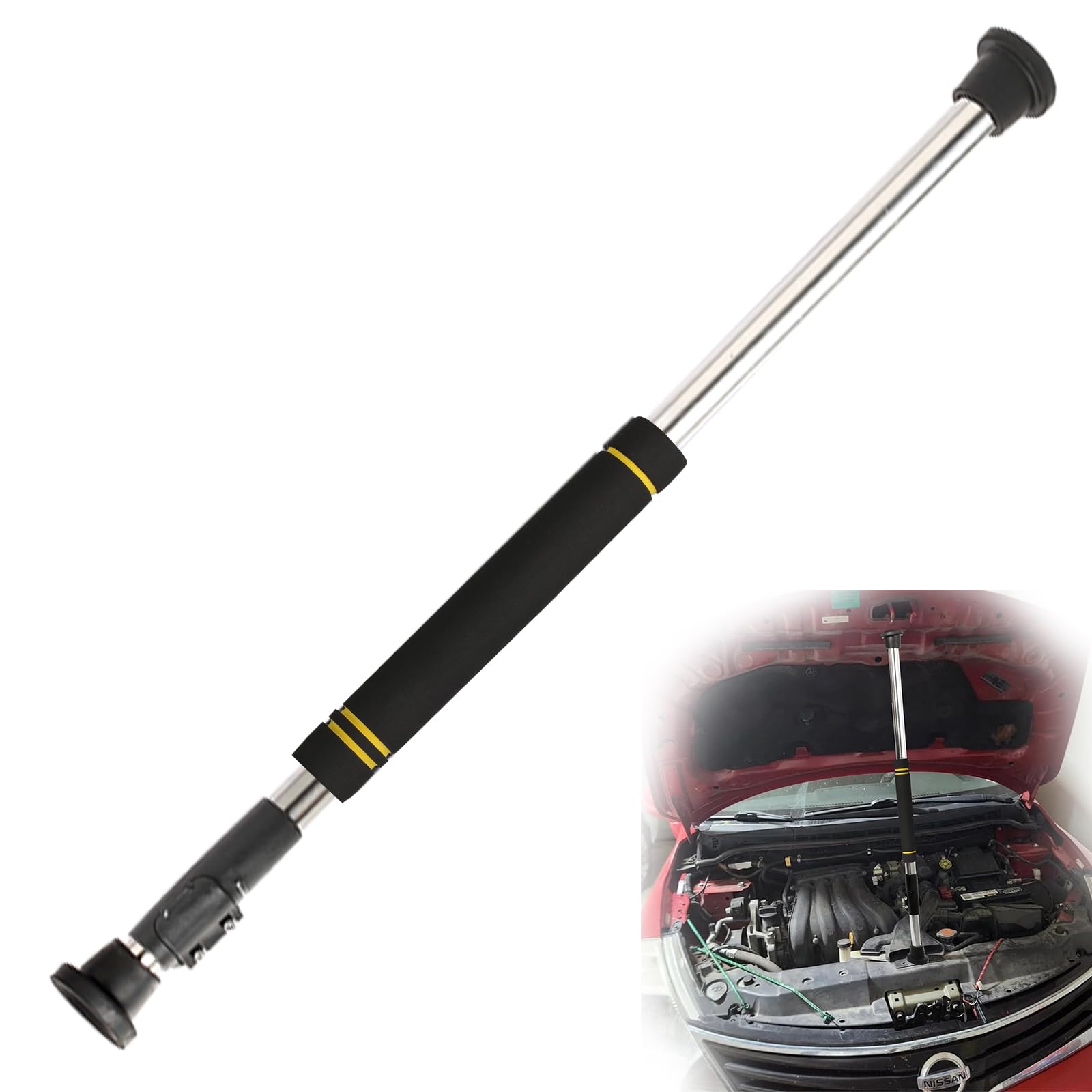 Telescopic Engine Hood Support Rod, 29 To 40 Inches Hood Prop Rod For Car Made Of Stainless Steel Pipe And Comfortable Sponge Handle Telescopic Adjustment