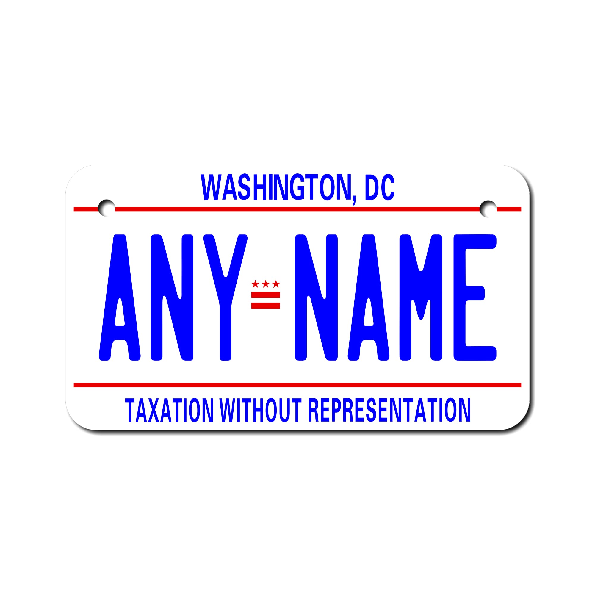 Teamlogo - Personalized Washington Dc License Plate - Custom Aluminum Name, Text, Or Number Plate - Customized Golf Cart Accesso