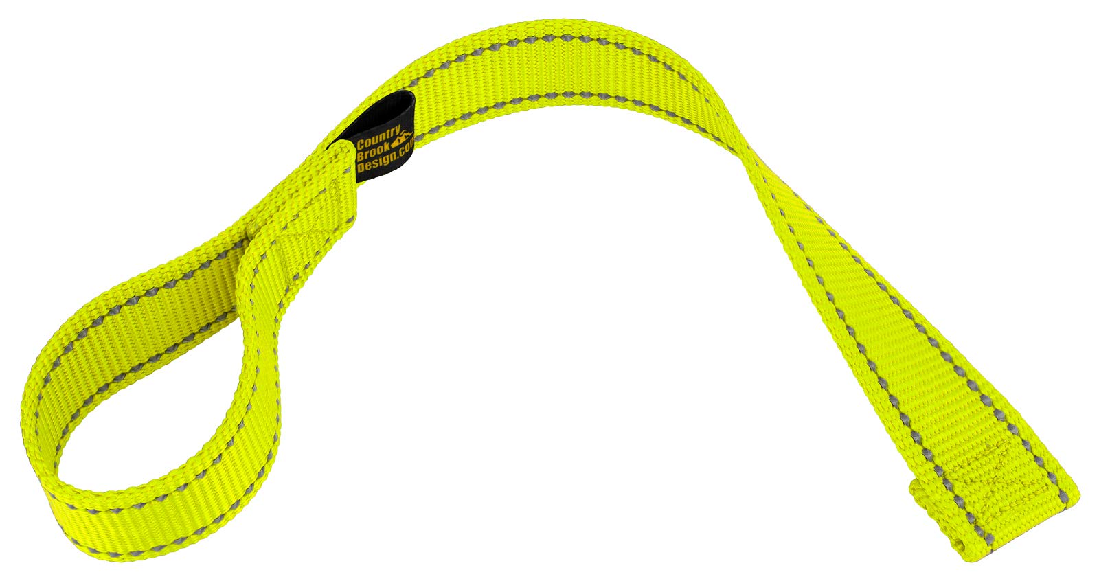 Country Brook Design - Hot Yellow Winch Hook Pull Strap with Reflective Nylon