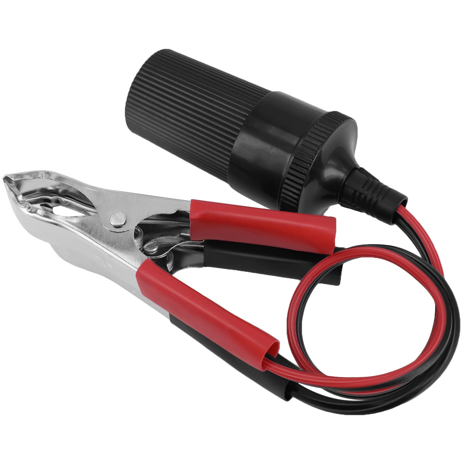 Yeworth 11.8 Inch/0.3m 12V Battery Terminal Clip-on Car Cigarette Lighter Socket Female Adapter, Cigarette Splitter Plug Extensi