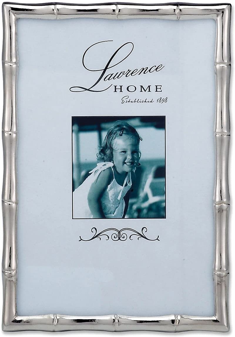 Lawrence 710146 Silver Metal Bamboo 4X6 Picture Frame