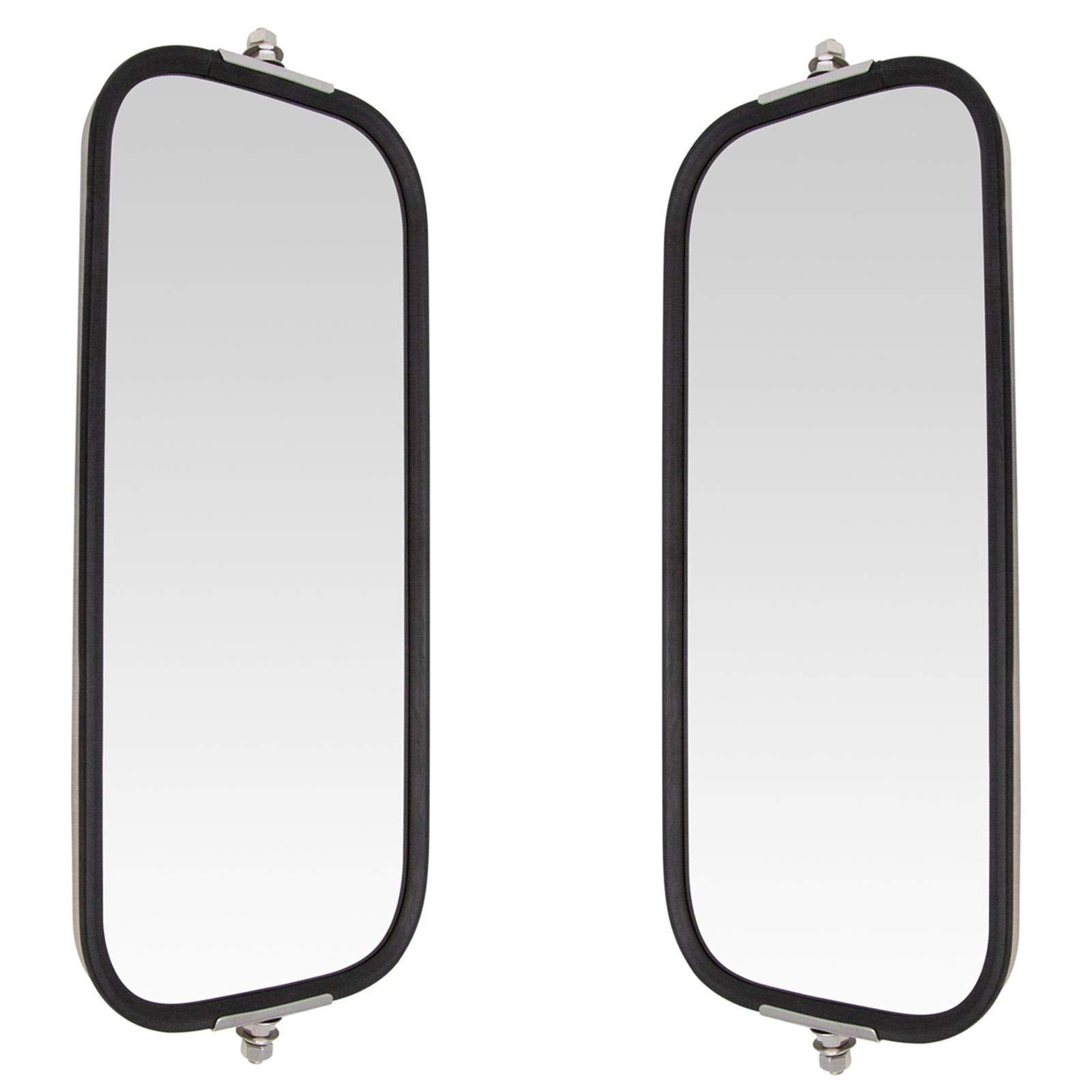 Trq West Coast Mirror Peaked Back 16X7 Stainless Steel Pair For Heavy Duty Truck