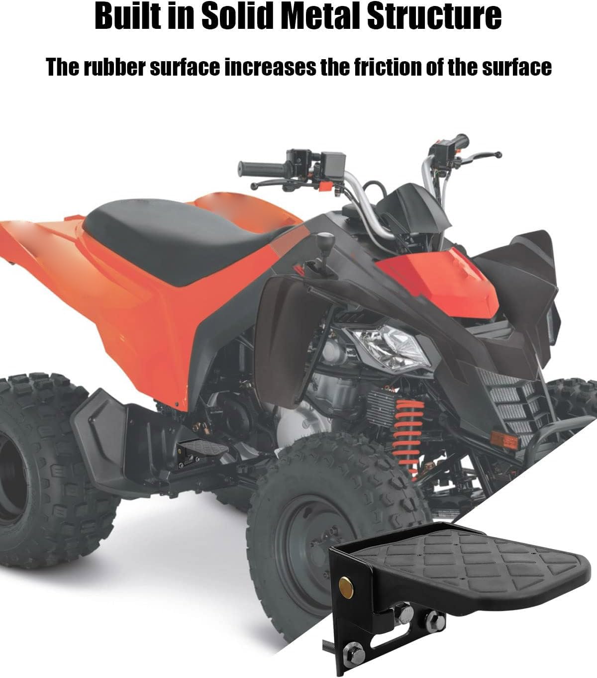 Emiho Atv Foot Rests For 4 Wheeler Rear Seat Passenger Foot Pegs Universal Compatible With Polaris Sportsman Honda Rancher Forem