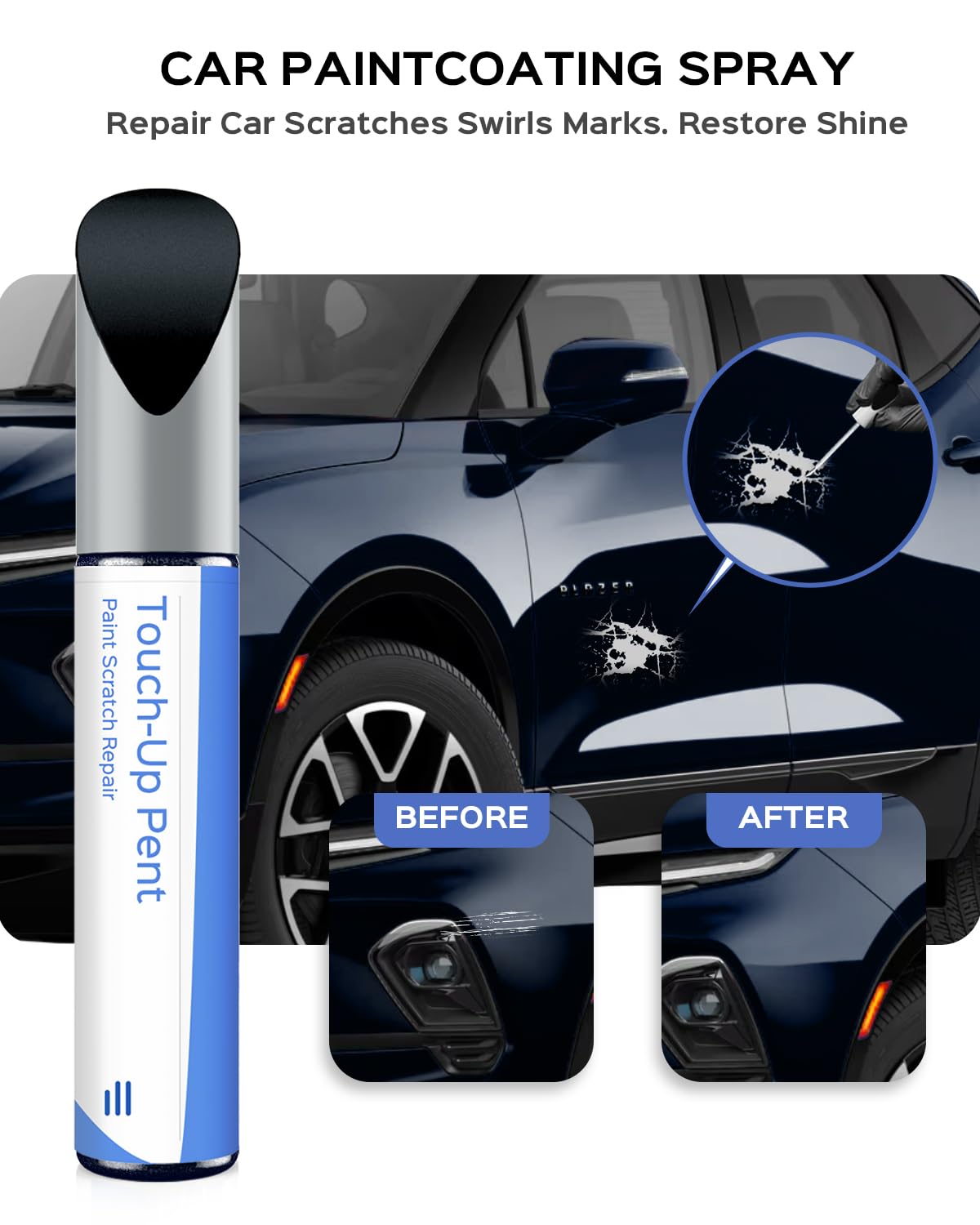 Parts4Ev Glu/Wa328E Midnight Blue Metallic Touch Up Paint Compatible With Chevrolet Exact Match Chips And Nicks Touch Up