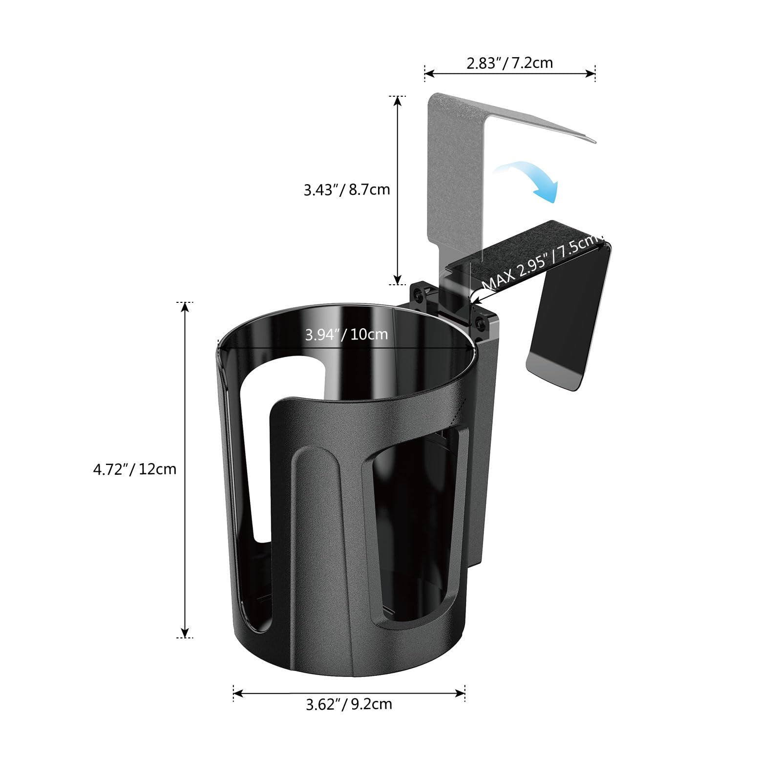 Littlemole 2Pcs Large Car Door Cup Holder, Vehicle Armrest Cup Holder For Almost Any Size Bottle Or Can