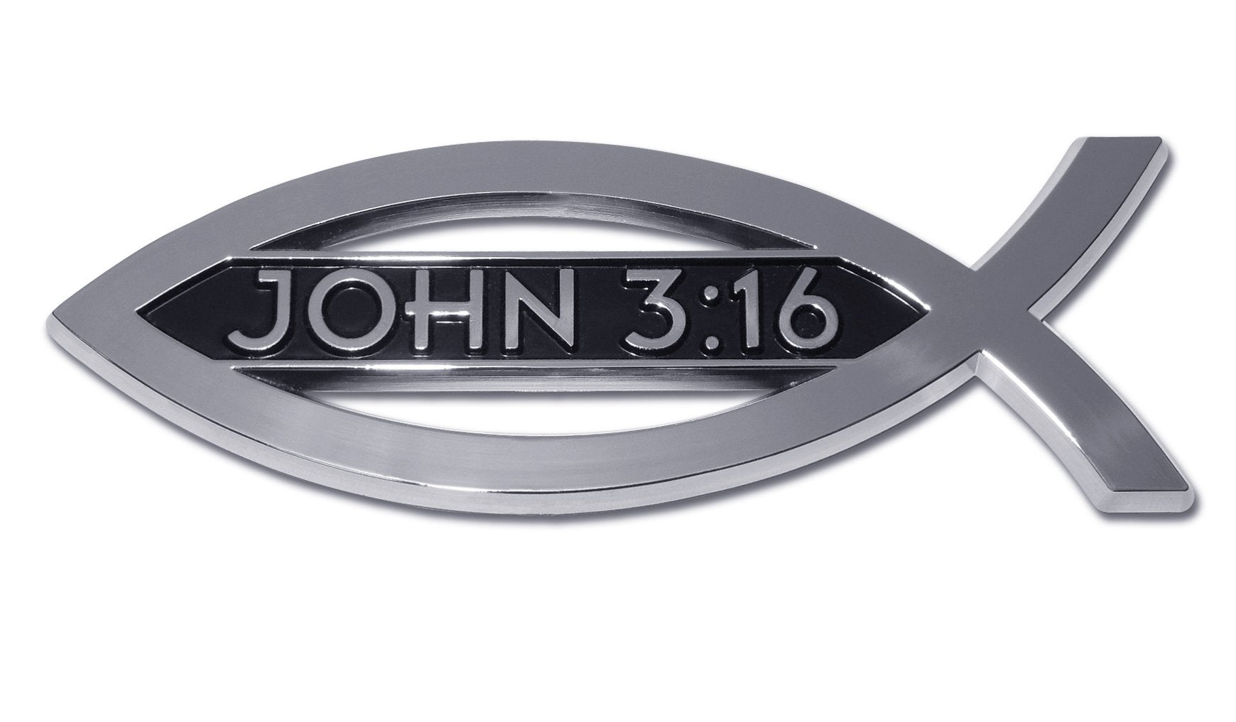 Elektroplate Christian Fish with John 3:16 OEM Chrome Emblem for Cars, Trucks, and All Auto | Universal Fit at 4&quot; x 1.4&quot; | Weatherproof