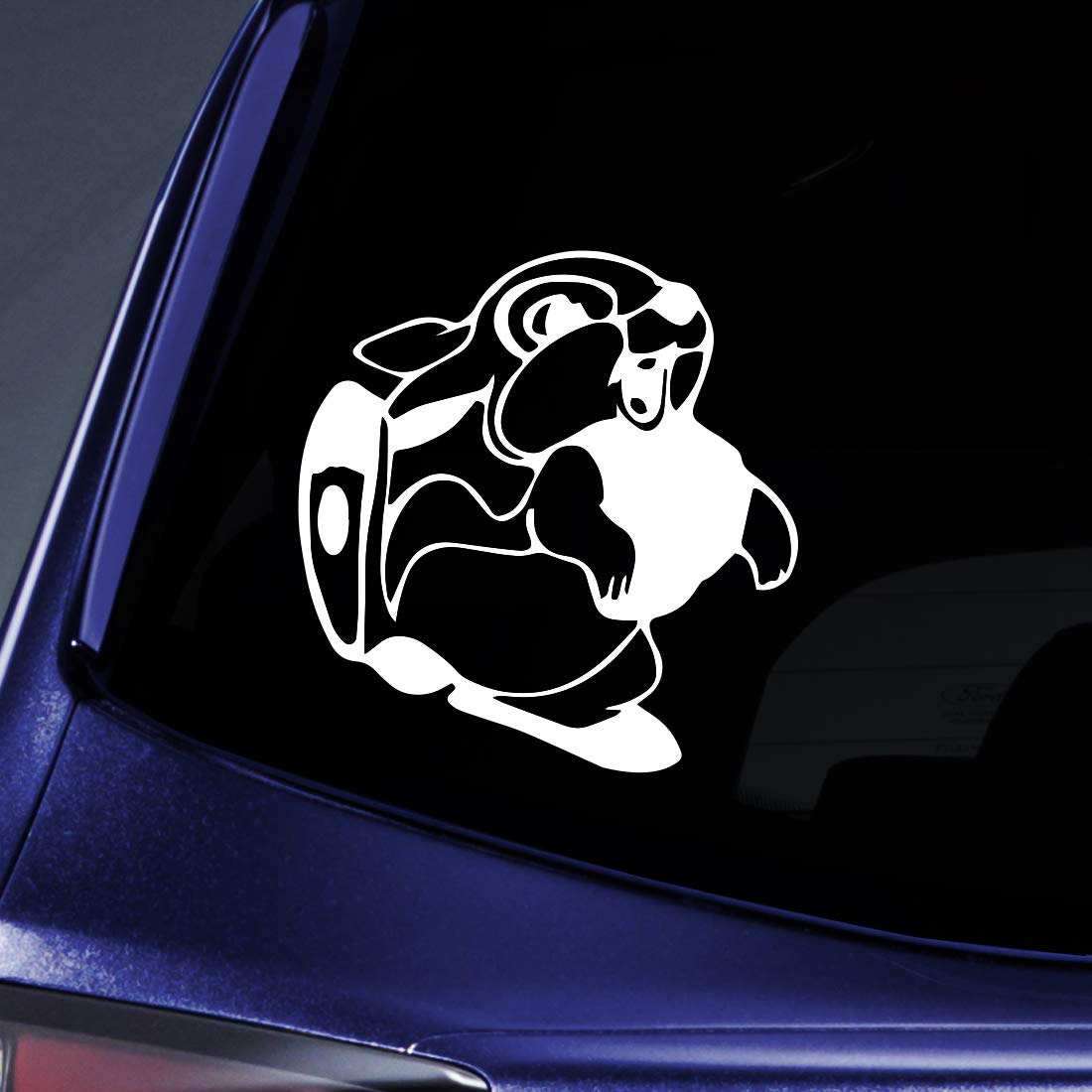 Thumper Rabbit Sticker Decal Notebook Car Laptop 5' X 6' (White)