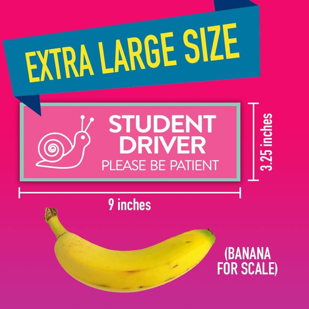 Rio Salto 3-Pack Large Non-Reflective New Driver Car Magnet Please Be Patient Magnet Permit Student Driver Magnets Cool Prank Ro