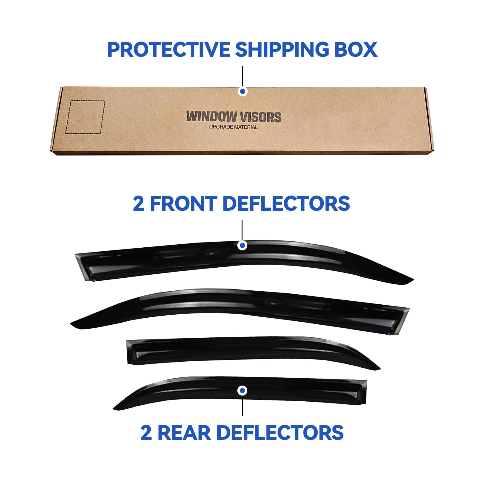 Window Visors Rain Guards Shield for 2012 2013 2014 Toyota Camry, Out-Channel Window Vent Wind Deflectors Visors Shades for 12 1