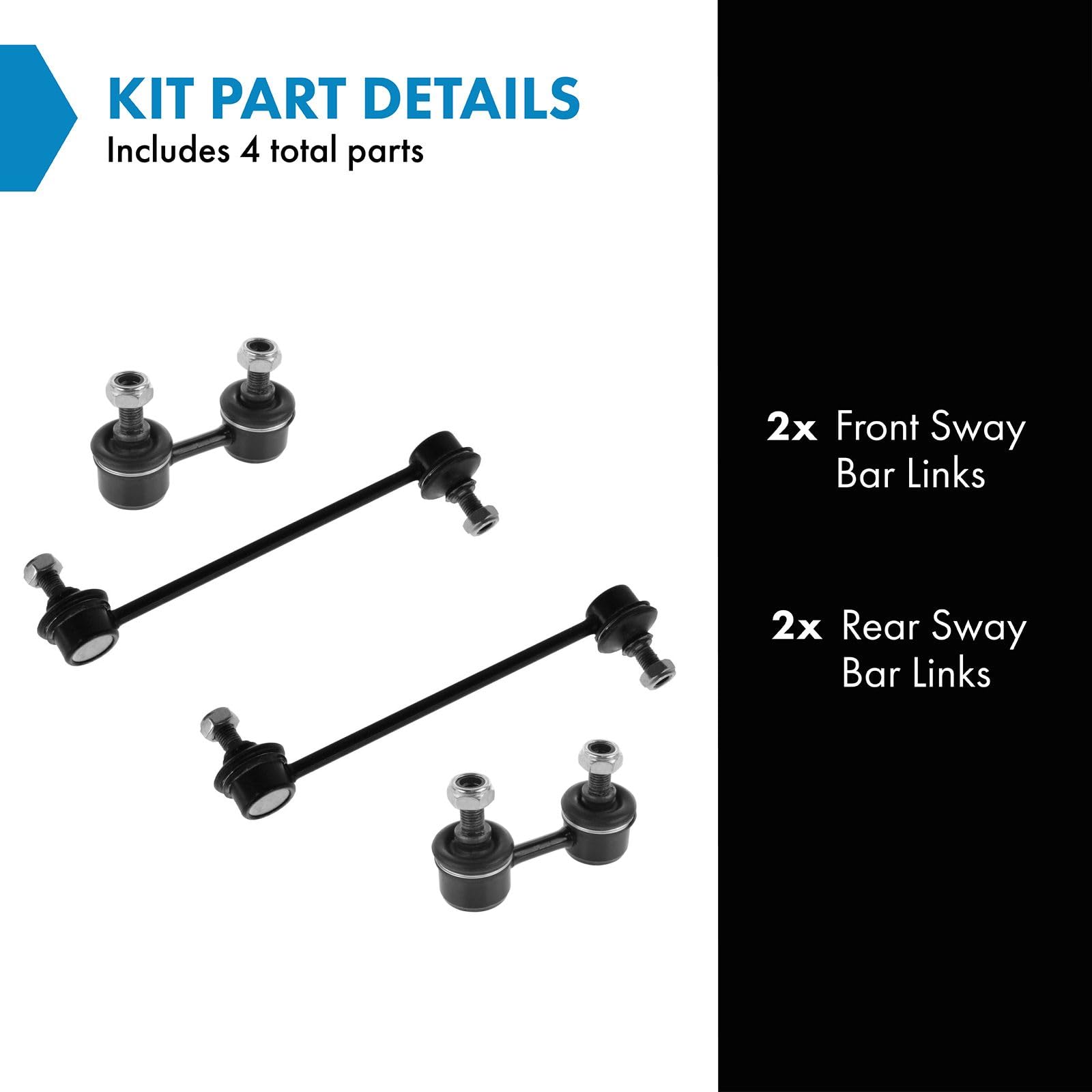 Trq Front & Rear Sway Bar Stabilizer Link Set Compatible With 1992-1996 Lexus Es300 1995-1996 Toyota Avalon Camry