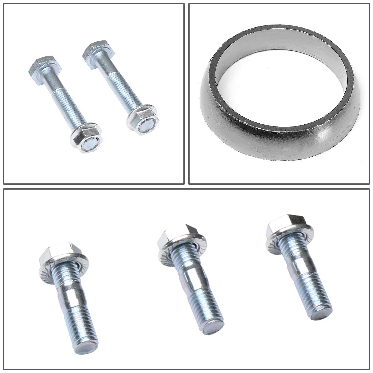 Dna Motoring Gktset-Hc88 Aluminum Exhaust Manifold Header Gasket Set Replacement,Metallic