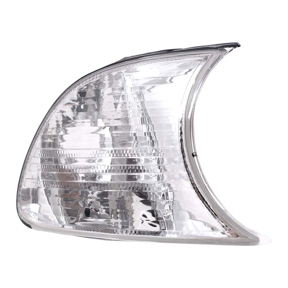 AutoandArt Brock Replacement Driver and Passenger Park Signal Corner Marker Lights Lamps Clear Lens Compatible with 1999-2001 3 Series E46 Coupe & Convertible 63126904307 63126904308