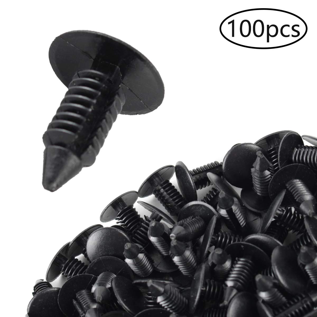 Autokay 100Pcs 8Mm Bumper Clips Auto Car Hole Plastic Rivets Fastener Fender Push Pin New