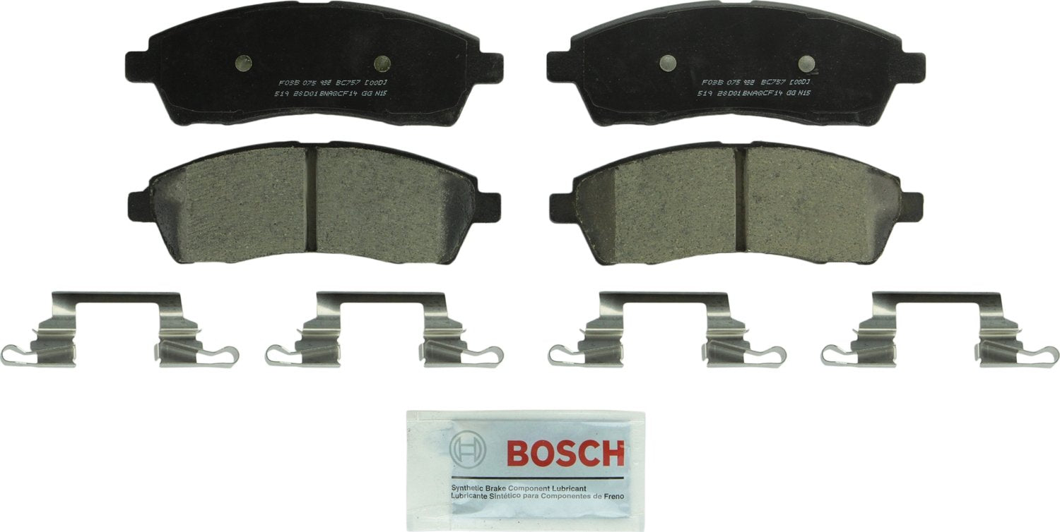 BOSCH BC757 QuietCast Premium Ceramic Disc Brake Pad Set - Compatible with Select Ford Excursion, F-150, F-250, F-250 Super Duty