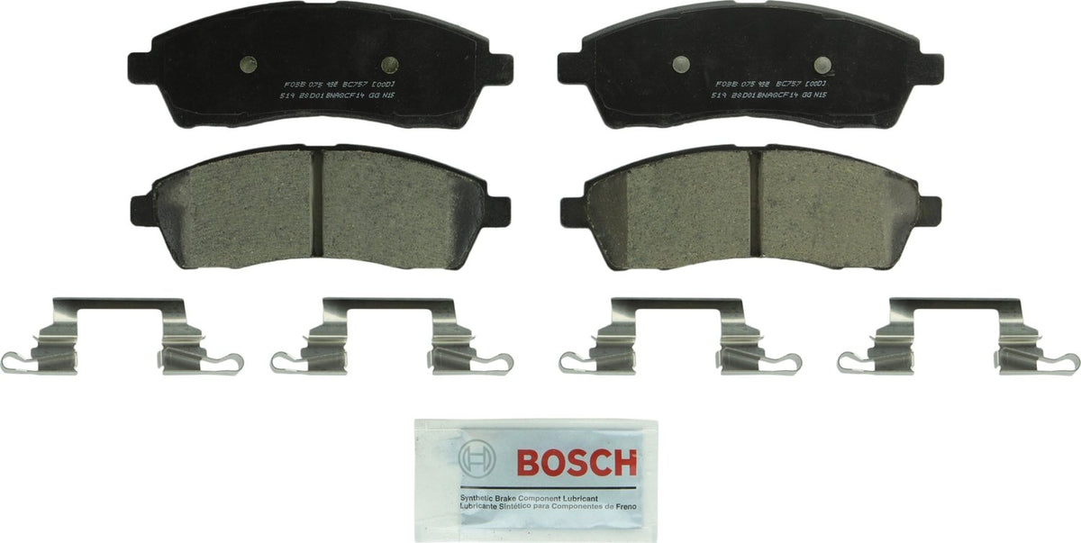BOSCH BC757 QuietCast Premium Ceramic Disc Brake Pad Set - Compatible with Select Ford Excursion, F-150, F-250, F-250 Super Duty