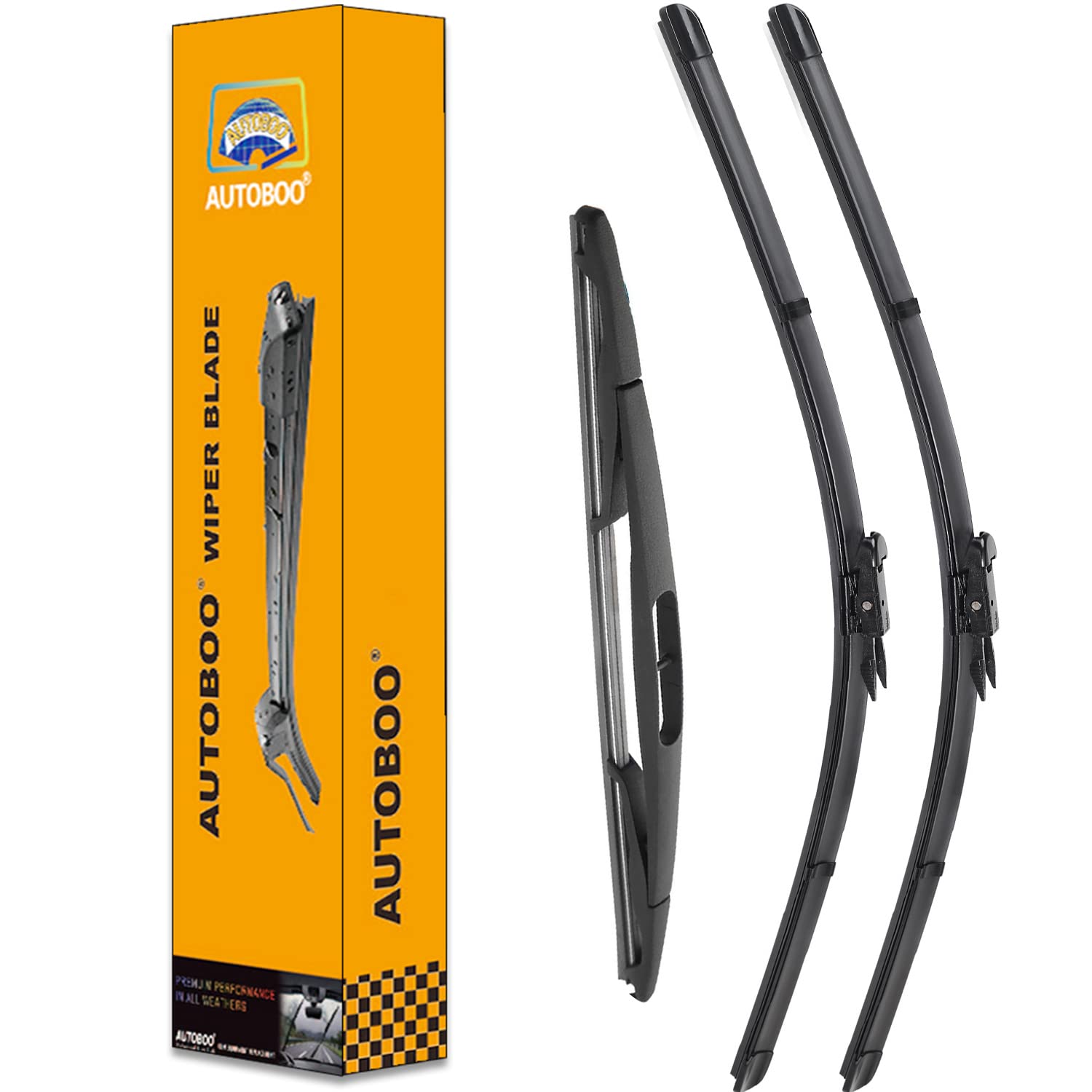 AUTOBOO Windshield Wiper Blades for Ford Escape 2012 2011 2010 2009 2008 with Rear Blade 20''+20''+12'' Original Equipment - I&L