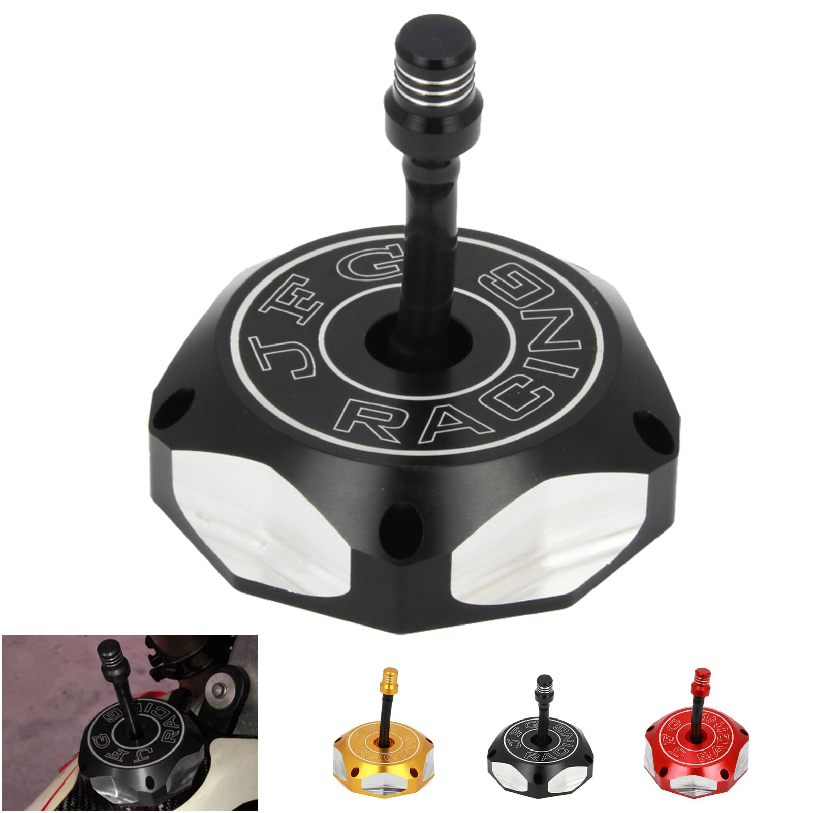 Jfg Racing Billet Atv Gas Fuel Tank Cap Cover For Yfz 450,Yfz450R,Banshee 350 200,Raptor 660 350 250 125,Warrior 350 450,Kodiak 400,Grizzly 660 450 400 350 300,Bruin 350 250 (Black)