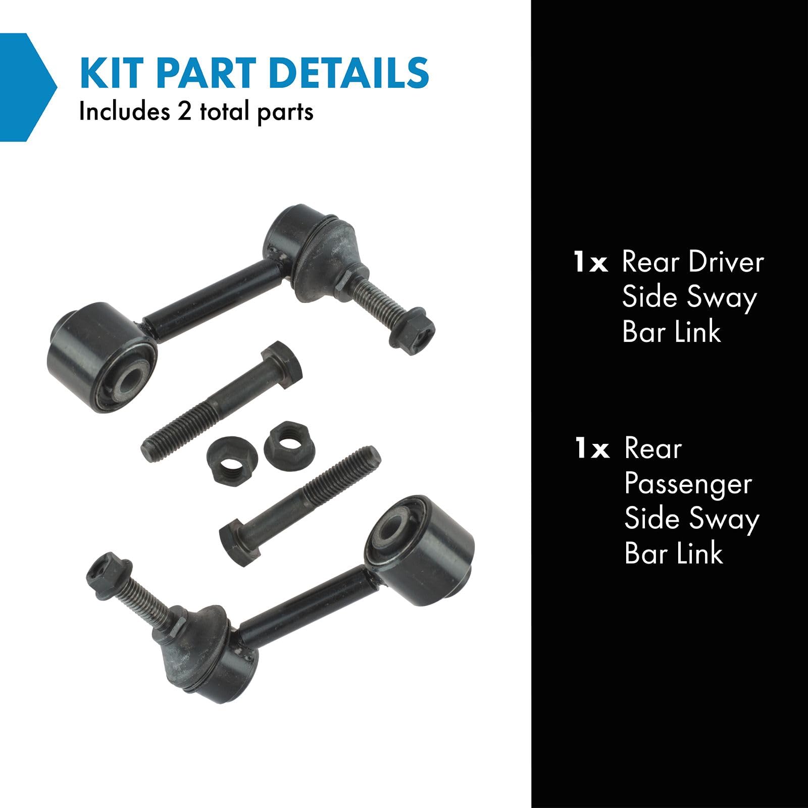 Trq Stabilizer Sway Bar End Link Rear Lh Driver Rh Passenger Pair For Audi Vw