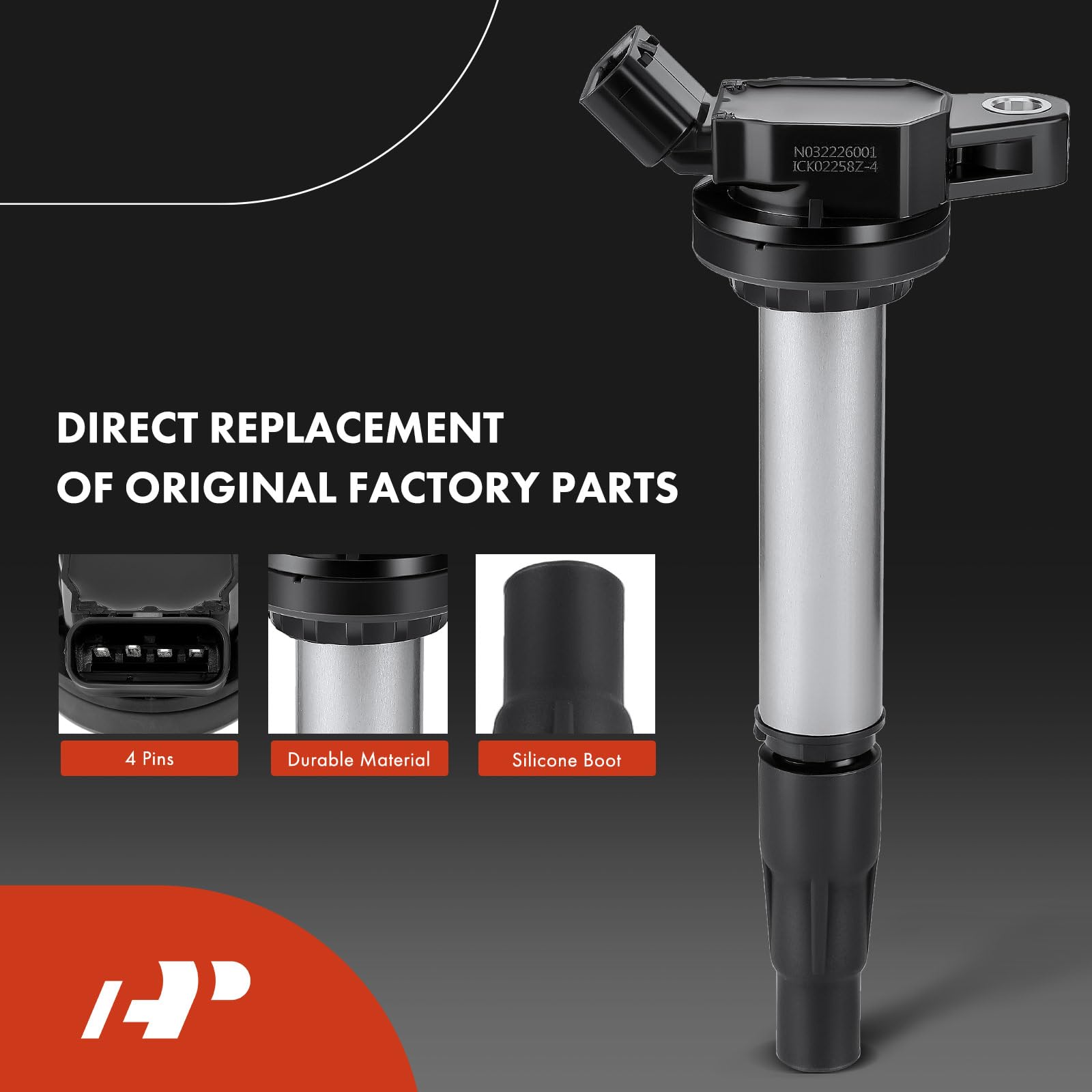 A-Premium Set Of 4 Ignition Coil Pack And Iridium Spark Plugs Compatible With Toyota Corolla 2009-2018 Matrix Prius C-Hr & Lexus