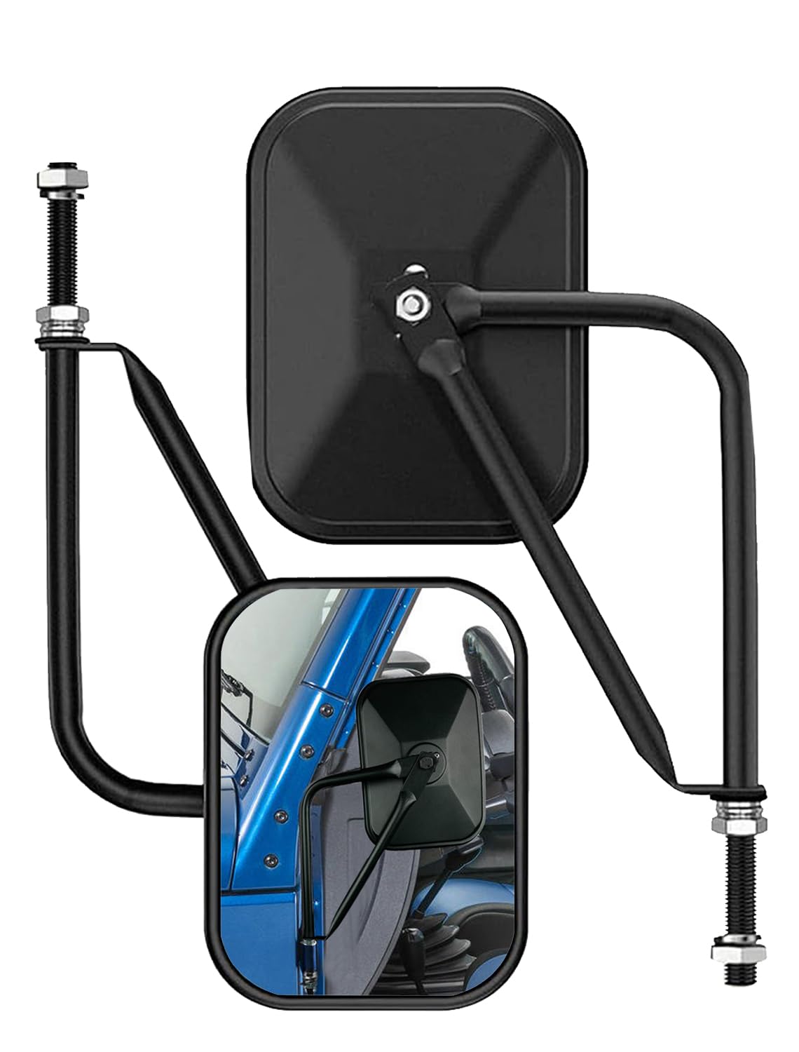 SUNPIE Wrangler Mirrors Door off Universal Doorless Side Mirror Compatible with Jeep Wrangler YJ TJ JK JL 2 Doors&4 Doors and Gladiator JT 1987-2025, Quicker Release Door Hinge Install