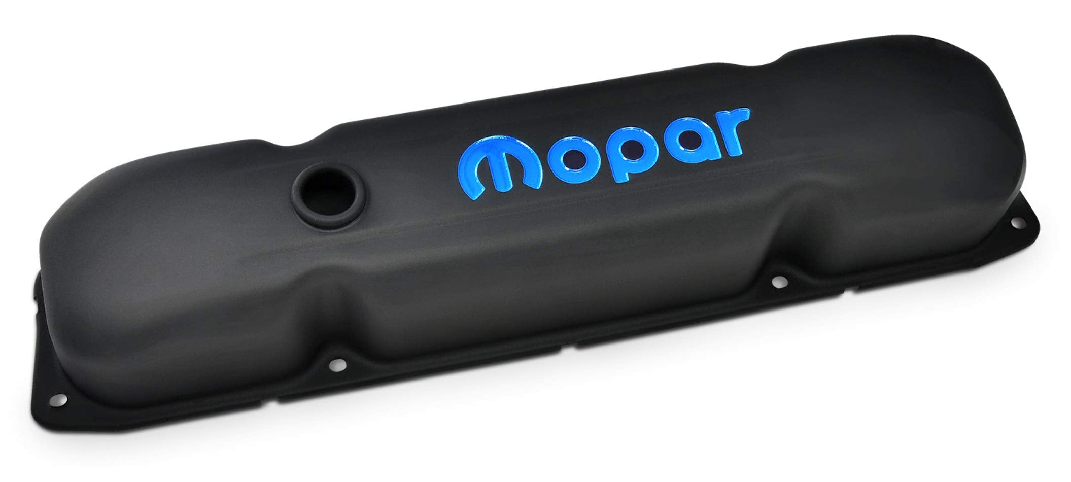 Valve Cover, Tall, Baffled, Breather Hole, Steel, Black Crinkle, Mopar B/Rb-Series, Pair