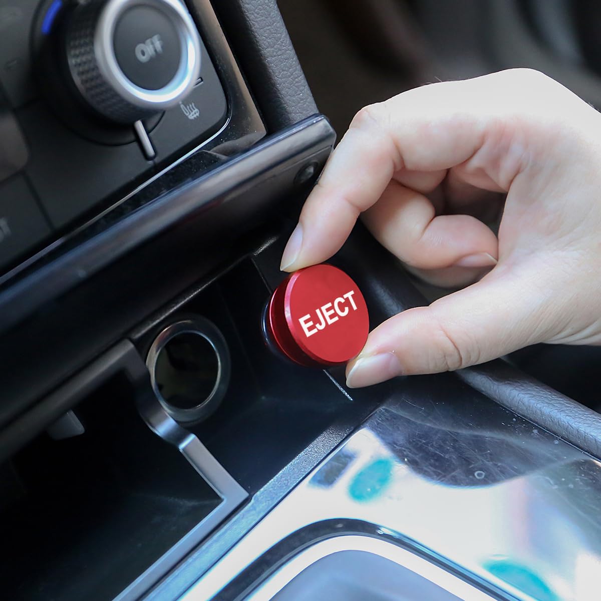 Osilly Dustproof Plug for Car Cigarette Lighter, Aluminum Button Decorations Plug Cover, Car Interior Accessories Fit Most Autom