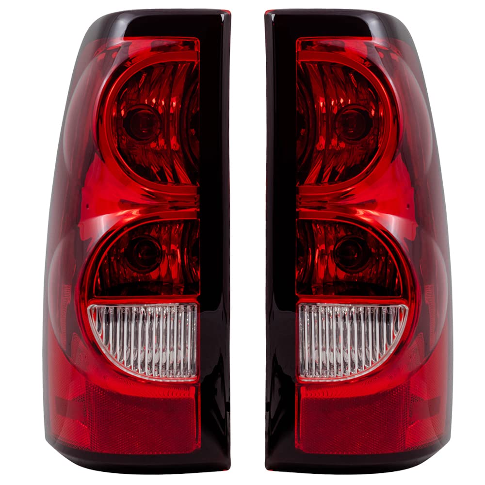 Epic Lighting Oe Style Halogen Tail Lights W/Bulbs & Harness Assembly Replacement For Chevrolet 04-07 Silverado 1500 [ Gm2800174 Gm2801174 15273473 15273472 ] Pair