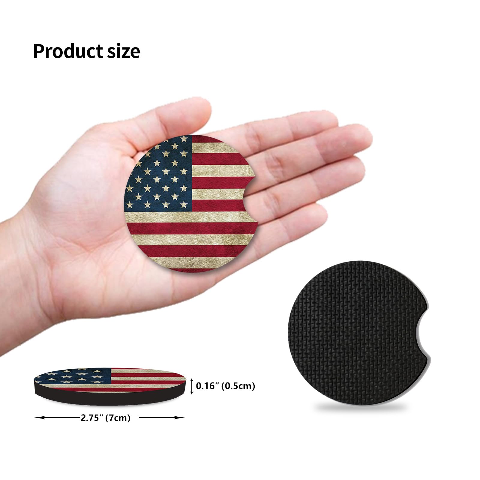 Car Coasters For Cup Holders,Car Cup Holder Coasters, 2 Pack Cup Holder Coasters For Car, Anti Slip Rubber Car Cup Mat With A Fi
