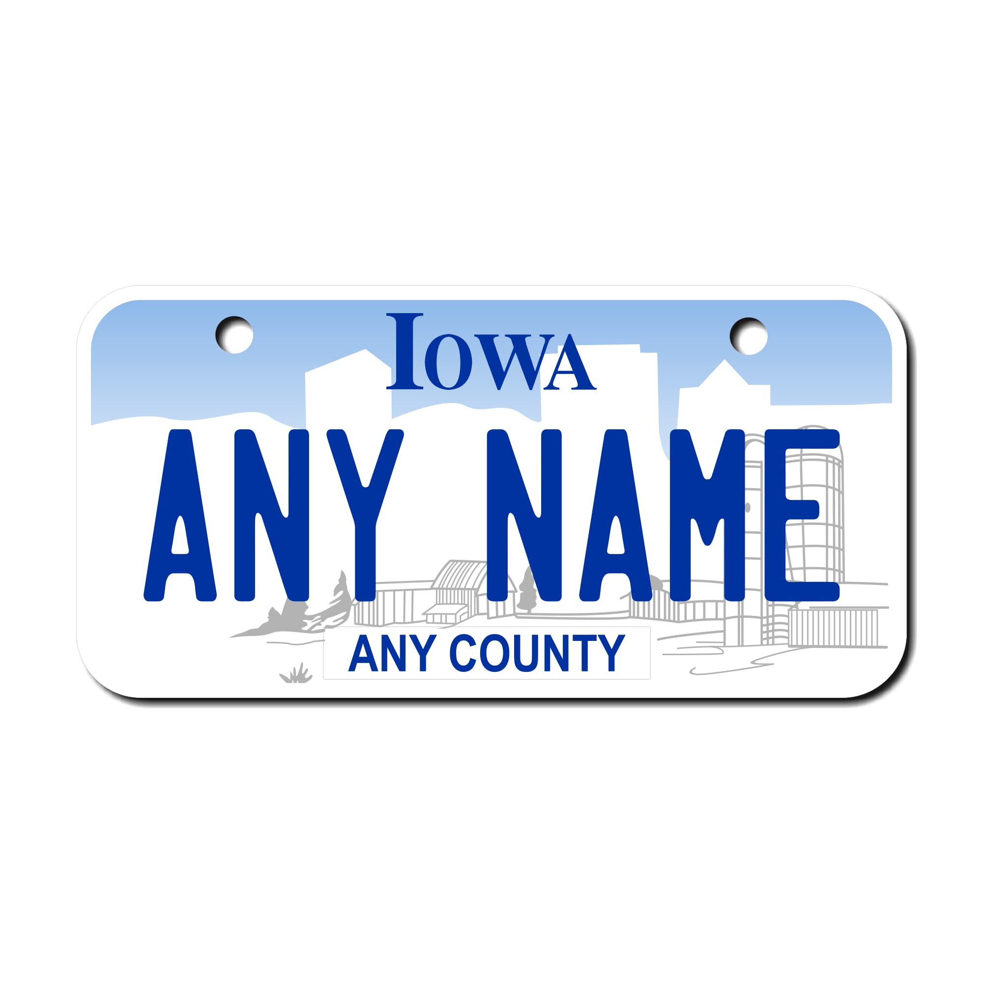 Teamlogo Personalized Iowa License Plate - Sizes For Kid 'S Bikes, Cars, Trucks, Cart, Key Rings Version 1 (3 X 6 Aluminum Licen