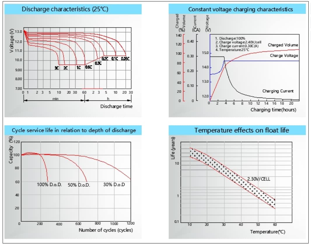 Weize Deep Cycle Agm 12 Volt 100Ah Battery, Maintenance-Free, 3% Self-Discharge Rate, 1150A Max Discharge Current, Perfect For R