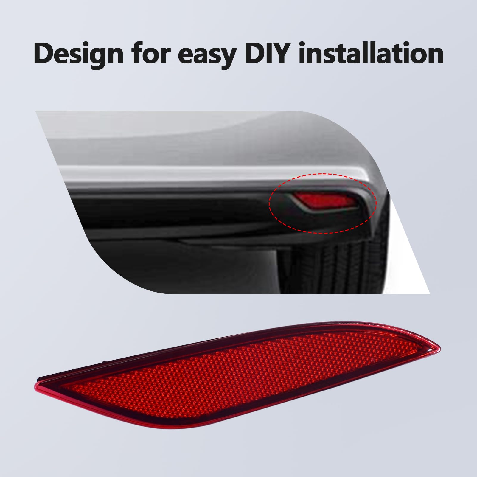 Right Rear Bumper Reflector Set Fits for Chevy Malibu 2016-2021 Replaces GM1185113, 23174490 (Right)