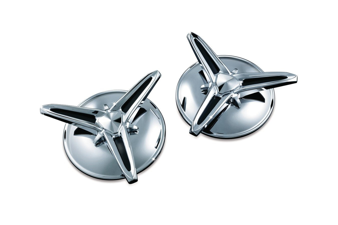 Kuryakyn 1243 Motorcycle Accent Accessory: Knock-Off Center Caps for 2009-19 Harley-Davidson Trike Motorcycles, Chrome, 1 Pair ,