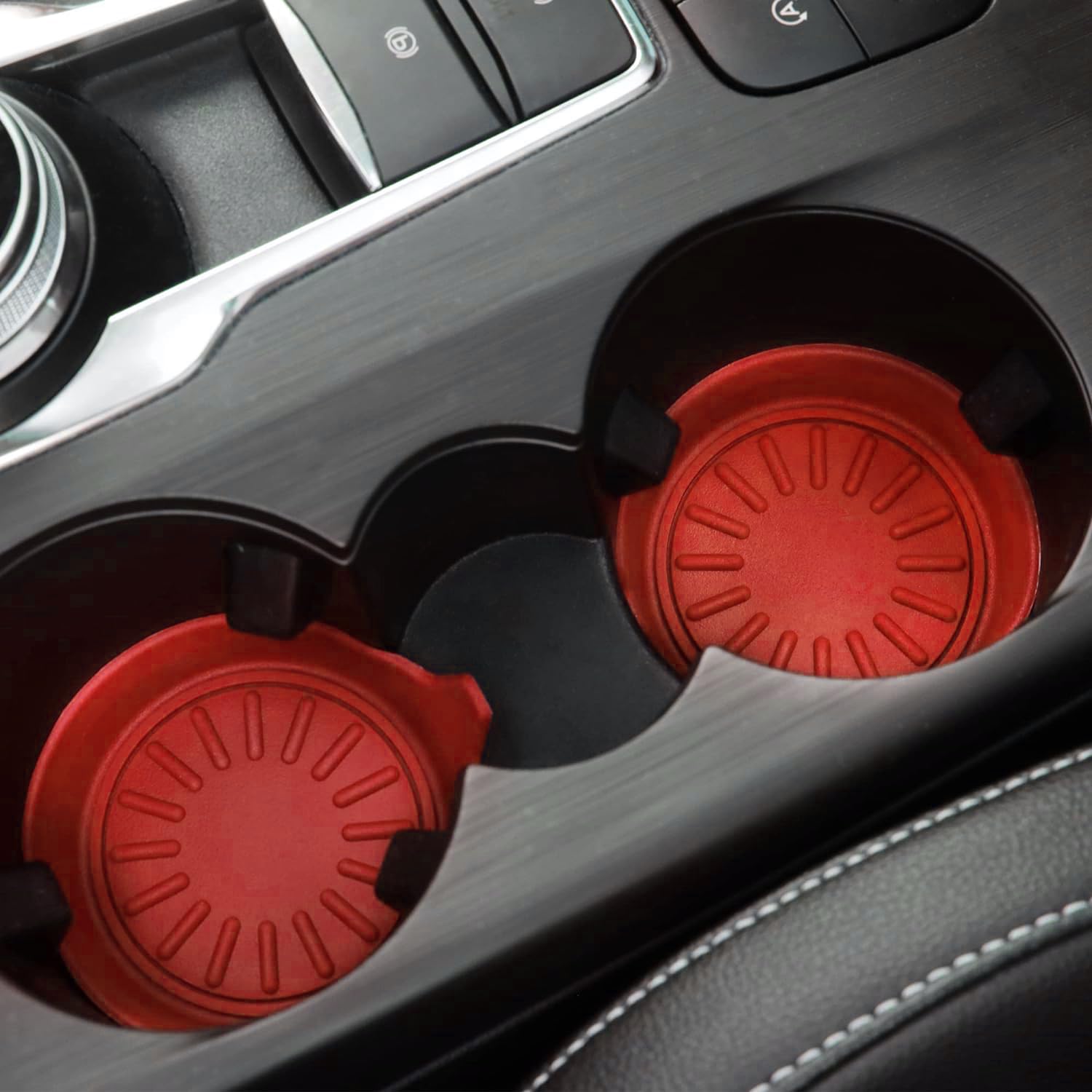 Seven Sparta Car Coasters For Cup Holders, Silicone Cup Holder Coasters, Universal Vehicle Coasters, Set Of 4 Pack, 3-1/8 '' Dia