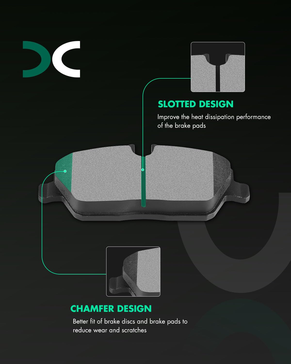 Scitoo D1308 D1309 Semi-Metal Brake Pads Kits Front & Rear Replacement For Mini Cooper 2007-2015