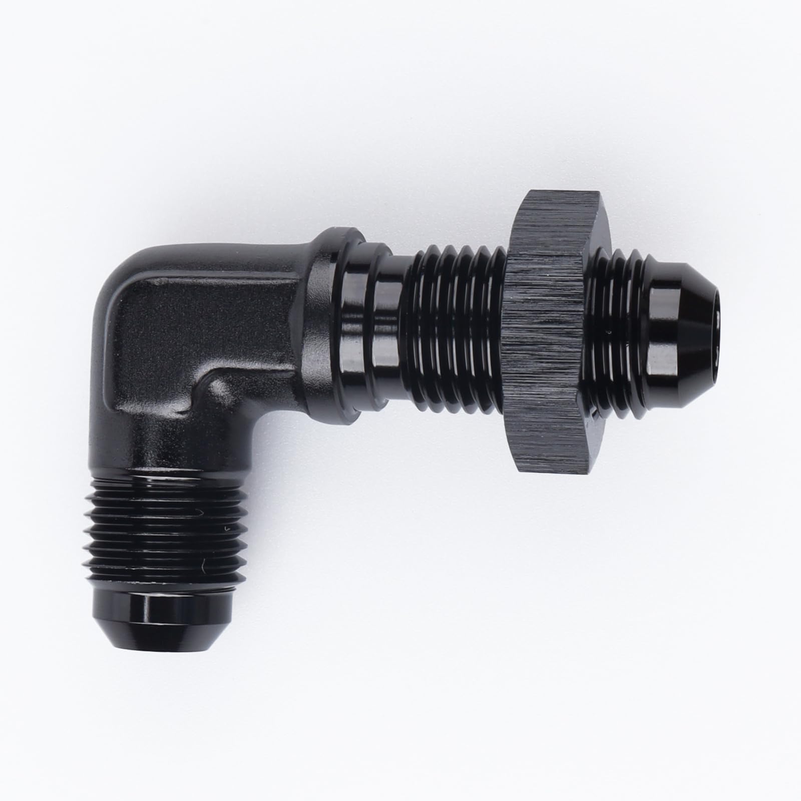 AC PERFORMANCE -6 AN Male Flare 90 Degree Bulkhead Fitting Adapter Aluminum Black with AN6 Nut
